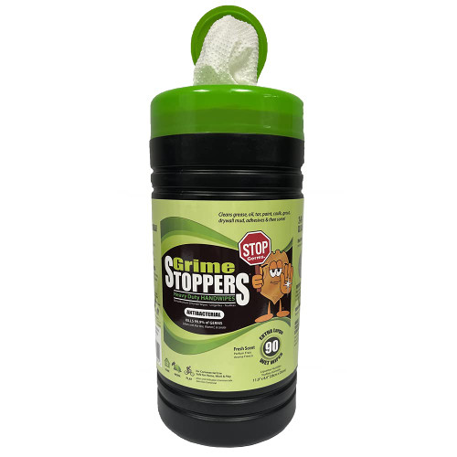 Grime STOPPERS Heavy Duty Hand Wipes w/Micro-Power Beads-NOT YOUR ORDINARY HAND WIPES | 90 Wipes/Canister (Single) Grime STOPPERS Heavy Duty Hand Wipes w/Micro-Power Beads-NOT YOUR ORDINARY HAND WIPES | 90 Wipes/Canister (Single)