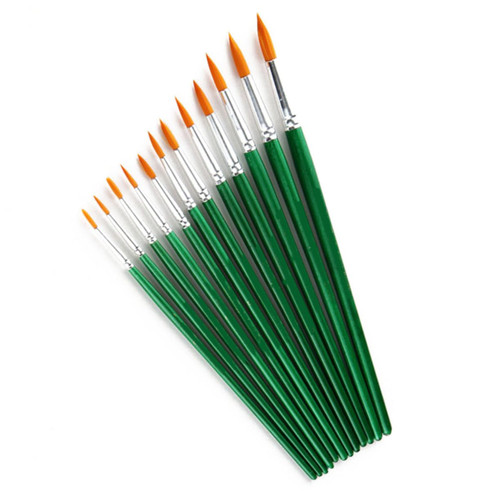 COHEALI 12pcs Set Acrylic Painting Brush Oil Painting Brush Hair Watercolor Paint Acrylic Oil Nylon Hairs Brush Watercolor Paint Brush Miniature Oil Paint Brush