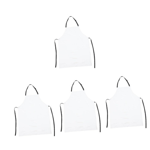 MAGICLULU 4pcs Pvc Waterproof Apron Garden Apron Aprons for Women with Pockets Mens Aprons for Grilling Home Apron Multi-purpose Apron Plastic Aprons Lifebuoy Small Tools White Dad Household