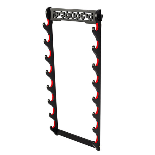 FOXSMZZ Sword Holder Wall Mount Velvet Padded Samurai Sword Stand Display Katana Wakizashi Tanto Wall Hanger Sword Rack (8-Tier)