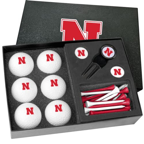 Golfballs.com Classic Nebraska Cornhuskers Half-Dozen Gift Set with Divot Tool - Blank Balls