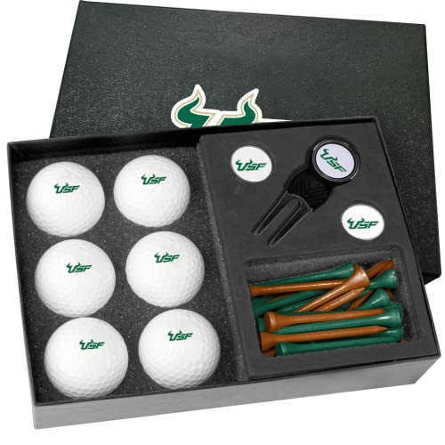 Golfballs.com Classic South Florida Bulls Half-Dozen Gift Set with Divot Tool - Blank Balls
