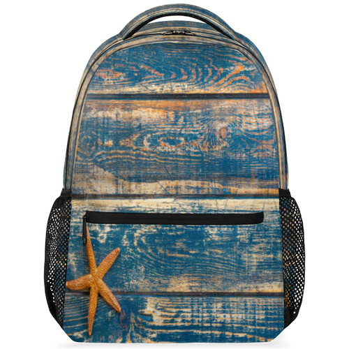 DOHOATU Backpack for Girls Boys Kids, Starfish Bookbag Wooden Starfish Beach School Backpacks Elementary Bags Travel Daypack Students Laptop Backpack for Teens College DOHOATU Backpack for Girls Boys Kids, Starfish Bookbag Wooden Starfish Beach School Backpacks Elementary Bags Travel Daypack Students Laptop Backpack for Teens College