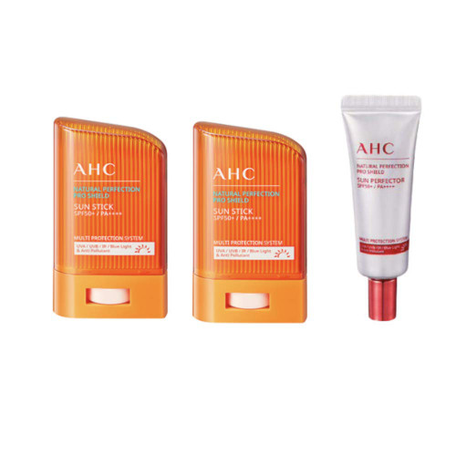 AHC Natural Perfection Pro Shield Sun Stick 22g x 2ea Sun Serum 20ml x 1ea (Total 3 packs), 3 Count (Pack of 1) AHC Natural Perfection Pro Shield Sun Stick 22g x 2ea Sun Serum 20ml x 1ea (Total 3 packs), 3 Count (Pack of 1)