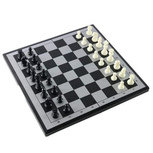 BIAOYU Board Game Chess Set,Magnetic Chess Pieces Portable Folding Travel Chess Board Game Gifts Toy for Adults and Kids Toy (Size : Medium)