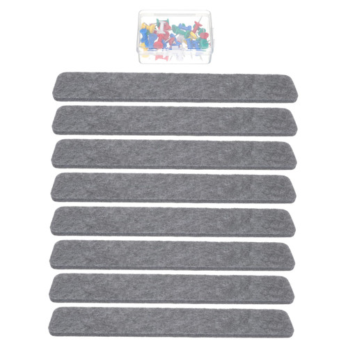 Operitacx 32 Pcs Felt Message Board Wall Bulletin Board Strips Pin Boards for Walls Cork Strips Bulletin Bar Strip Wall Adhesive Strips Memo Display Strip Felt Board Cork Board Office Magnet