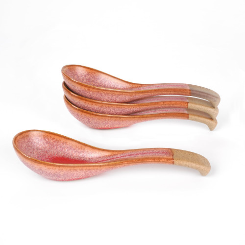 Soup Spoon,Japanese Spoon,Red Ceramic Spoons,Ramen Spoon,Japanese Soup Spoon Long Handle Asian Soup Spoon Sets for Pho Ramen Noodles Wonton Dumpling Rice,Set of Four Soup Spoon,Japanese Spoon,Red Ceramic Spoons,Ramen Spoon,Japanese Soup Spoon Long Handle Asian Soup Spoon Sets for Pho Ramen Noodles Wonton Dumpling Rice,Set of Four