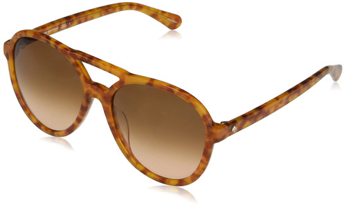 Kate Spade New York Women's Norah/G/S Oval Sunglasses, Havana Honey/Brown Gradient, 57mm, 18mm