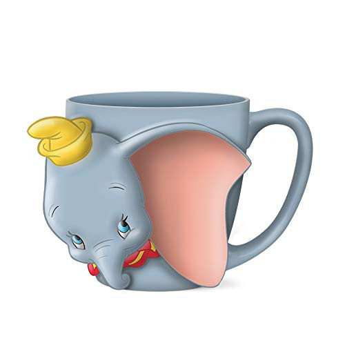 Silver Buffalo DIS3103D Disney Dumbo Face Ceramic 3D Sculpted Mug, 23-ounces, Blue