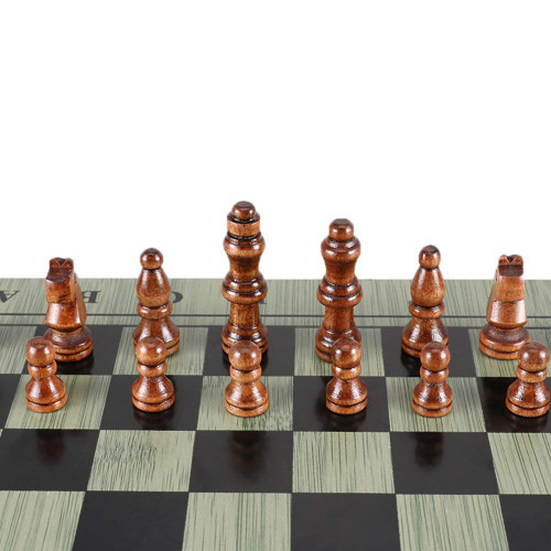 QIAOLI International Chess 4 Size International Chess Set Folding Portable Wooden Chessboard Game for Travel Party Family Activities Chess Set ( Color : M1 )