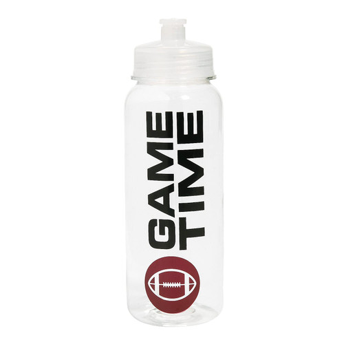 Fun Express 12 Pieces American Rugby Football Water Bottles, BPA Free Plastic, Sports Party Supplies, Clear