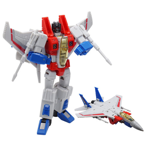G1 Animation Transformer Starscream,Friend of Jetfire Skyfire, Decepticon Airplane F15 Fighter Robot Action Figure KO Version