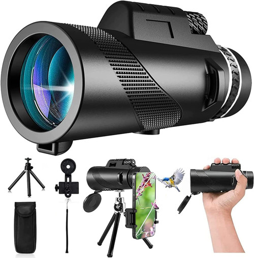 PhysioPhyx 80x100 Monocular-Telescope High Powered for Smartphone Monoculars for Adults High Definition for Stargazing Hunting Wildlife Bird Watching Travel Camping Hiking PhysioPhyx 80x100 Monocular-Telescope High Powered for Smartphone Monoculars for Adults High Definition for Stargazing Hunting Wildlife Bird Watching Travel Camping Hiking