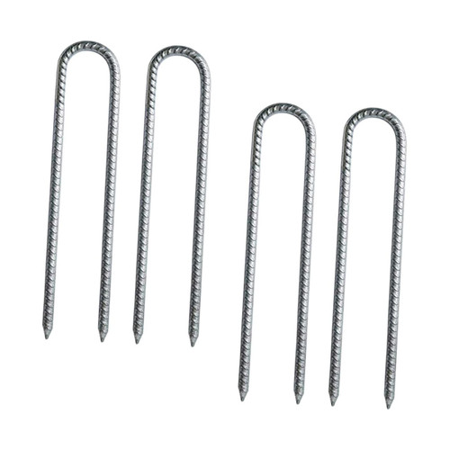 BESPORTBLE 4pcs Windproof Pile Ground Anchor Garden Ground Stake Trampoline Stakes Anchors High Wind Windproof u Stakes Outdoor Tent Camping Tent Stake Major U-Pile Galvanized Steel