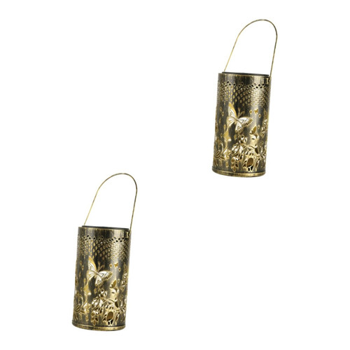 Uonlytech 2pcs Solar Decorative Lights Outdoor Lantern Outside Solar Lights Light for Outside Patio Outdoor Yard Lights Garden Solar Lantern Led Lantern Hanging Outdoor Light Wrought Iron