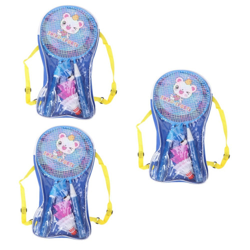 Milisten 3 Sets Badminton Racket Kids Racket Outdoor Kids Suits Garden Kids Shuttlecocks Racket Kids Kits Batmitten Racket Tool Kids Badminton Kids Tennis Racket Parent-Child Sports Play
