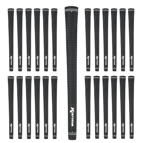 Karma Velour Black Midsize (+1/32") Golf Grips, 25-Piece Bundle