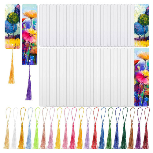 Blank Bookmarks Handmade Sublimation Blanks Bookmarks Paper Bookmarks with Colorful Tassels DIY Projects and Gifts Tags Handmade Blank Bookmarks Sublimation Bookmarks with Tassels for DIY Bookmarks