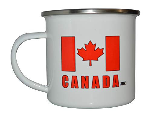 Canadian Flag Camp Mug Enamel Camping Coffee Cup Gift Canada Maple Leaf CA Camping Gear