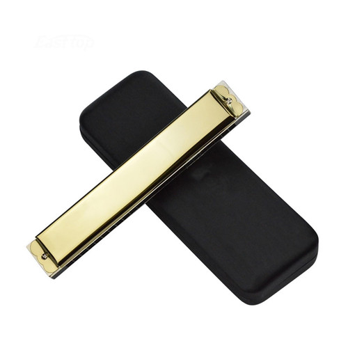 OUSIKA harmonica Harmonica 24 Hole Stress Adult Beginners Playing Musical Instruments Harmonica (Color : Gold)