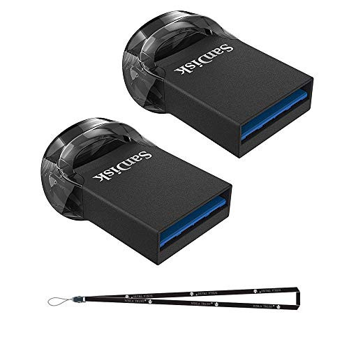 2 Pack Bundle - SanDisk 32GB Ultra Fit USB 3.1 Low-Profile Flash Drive SDCZ430-032G-G46 Pen Drive with Bonus Wisla Trust TM Lanyard