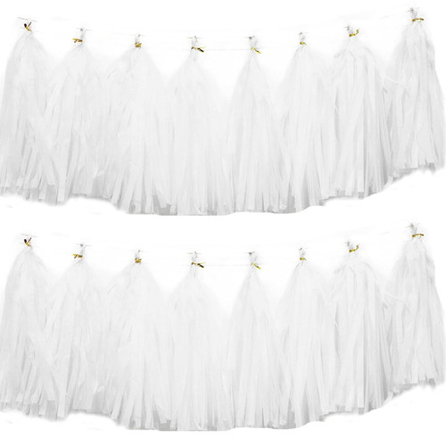 30pcs Paper Tassels Garland Banner Tissue Paper Tassel DIY Hanging Paper Decorations Party Tassel Garland Decor Baby Shower Nursery Wedding Festival Baby Shower Decoration(30, White)