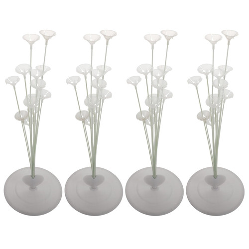 VOSAREA 4 Sets Table Floating Balloon Stand Balloon Column Base Balloon Column Stand Wedding Table Balloon Column Balloon Arch Balloon Holder Plastic Table Frame Fall to The Ground White