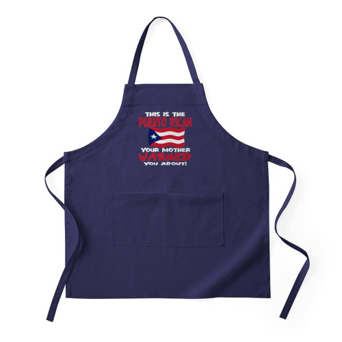 CafePress Puerto Rican Warned You About Apron (Dark) Kitchen Apron with Pockets, Grilling Apron, Baking Apron