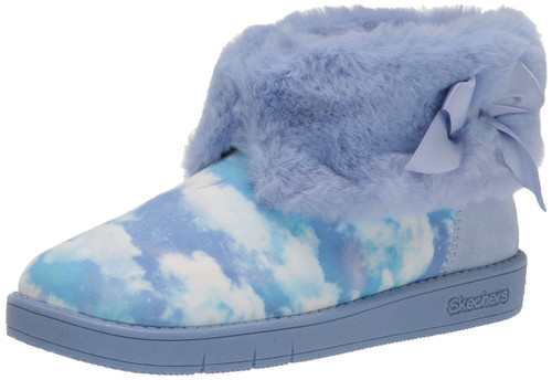 Skechers Kids Girls Sleep Fluffy Cloudz Slide Sneaker, Light/Blue, 12 Little Kid