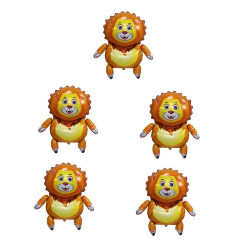 ibasenice 5pcs Lion Balloon Balloons Wild Lion Foil Balloon Jungle Party Decoration Lion Woodland Balloon Party Favors Birthday Party Supplies Inflatables Child Photo Animal Aluminum Film