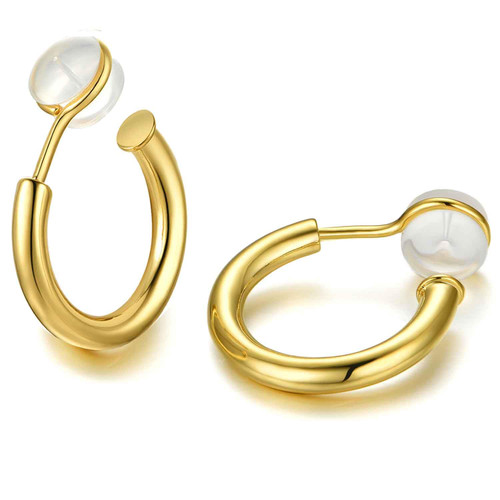 KunxQing Clip on Hoop Earrings for Women,14K Gold Plated Clip On Earrings Comfortable Non Pierced Fake Hoop Earrings for Fashion Girl (Gold) (Gold) KunxQing Clip on Hoop Earrings for Women,14K Gold Plated Clip On Earrings Comfortable Non Pierced Fake Hoop Earrings for Fashion Girl (Gold) (Gold)