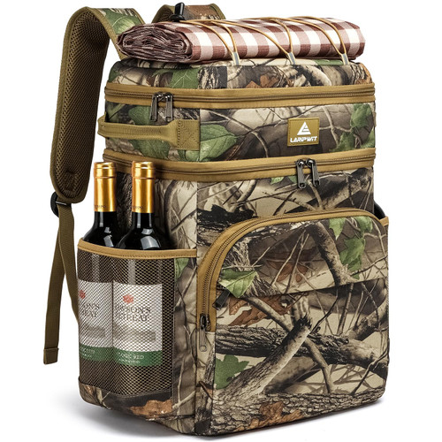 Laripwit 54 Cans Backpack Cooler Insulated Leak-Proof Cooler Backpack Double Deck Lunch Backpack for Men Women - Perfect Soft Cooler Bag for Tactical, Camping, Picnic, Beach, Hiking