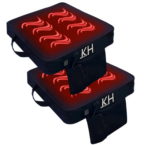 KIMI HOUSE 2 Pieces Portable Heated Stadium Seat Cushion, Lightweight Padded Seat for Sporting Events and Outdoor Concerts?Best for Camping, Bleachers, Hiking
