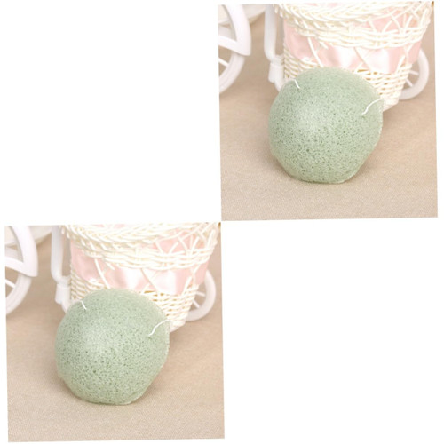 FRCOLOR 2pcs Facial Konjac Sponge Facial Cleaning Sponge Korean Facial Sponge Facial Cleansing Konjac Sponges Konjac Noodle Face Sponges for Cleansing Konjac Facial Sponge Natural