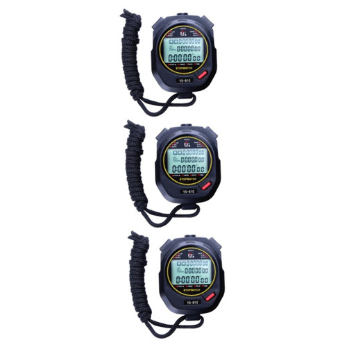 BESTOYARD 3pcs 10 Digital Timers Handheld up Timer Timing Device Game Timer Digital Stop Watch Chronograph Stop Watches Waterproof Timer Running Timer Student Stopwatch Number
