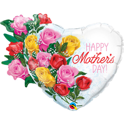 Qualatex 55882 35" Shape Mother's Day Rose Bouquet Foil Balloons 01ct