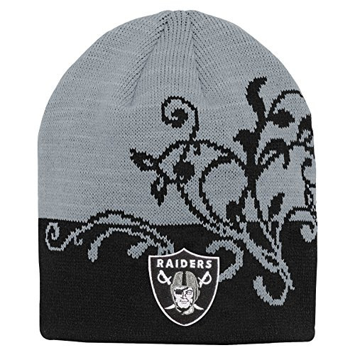 Outerstuff NFL Girls 7-16 Two Tone Cuffless Hat-Black-1 Size, Oakland Raiders Outerstuff NFL Girls 7-16 Two Tone Cuffless Hat-Black-1 Size, Oakland Raiders