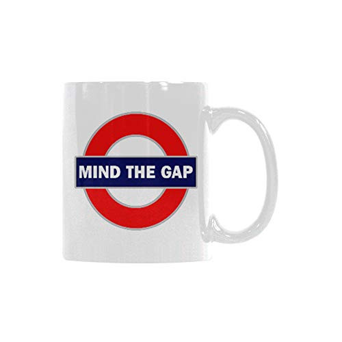 Funny High Quality Funny London sign Coffee Mug - Mind The Gap Theme Coffee Mug or Tea Cup,Ceramic Material Mugs,White 11oz