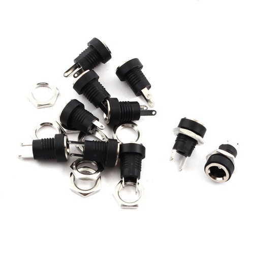URBEST 15Pcs 2.1mm x5.5mm 2 Pins DC Power Jack Female Panel Mounting Connector Socket