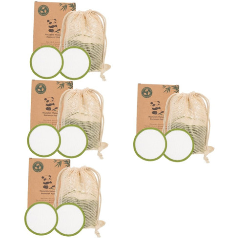 64 Pcs Makeup Remover Face Wash Makeup Remover Wipes Powder Puff Makeup Remover Pads Reusable Face Pads Facial Cleaning Tool Face Washing Puffs Girl Cleansing Puff Bamboo Fiber