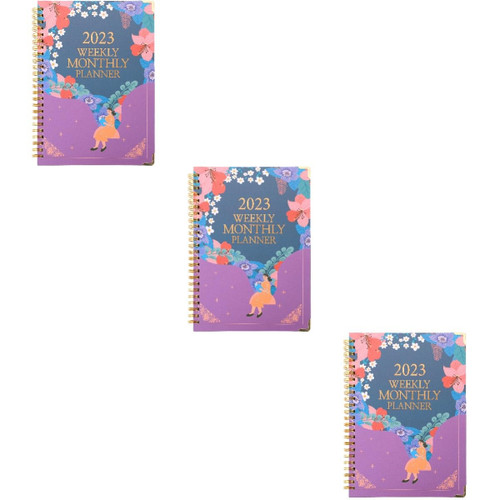 MAGICLULU 3pcs Notebook 12-month Planner Business Planner Daily Task Planner Work Planner To Do List Journal Daily Agenda Notepads for Work Weekly Planner Lesson Plan Dating Paper Efficient