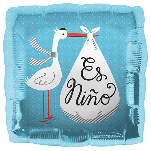 Northstar 18" Es Nino Stork Foil Balloon, Multicolor Northstar 18" Es Nino Stork Foil Balloon, Multicolor