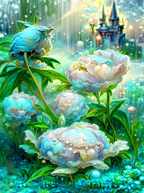 Lunyloer Diamond Painting Kits, 5D Diamond Painting Kits for Adults, DIY Full Drill Embroidery Cross Stitch Crystal Rhinestone Paintings for Home Wall Decor 12x16inch