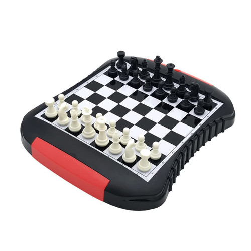 Yushifa Portable Chess Sets Unique Magnetic Chess Set Plastic Chess with 2 Drawers Chess Board Set Portable Travel Chess Educational Toys for Beginner Chess Board Game (Size : 26x22cm/10.2x8.6in)