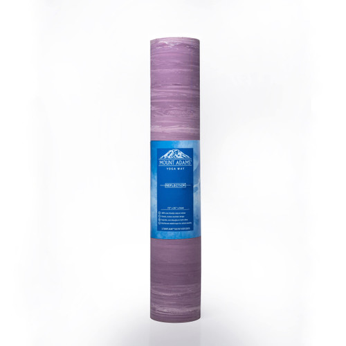 Mount Adams Reflection Natural Rubber Yoga Mat, 72 by 24 Inches, 4mm Thick, Workout Mat for Hot Yoga, Fitness Exercise, or Stretching, Non-Slip, Purple