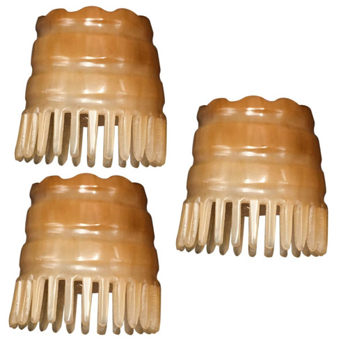 FRCOLOR 3pcs Horn shampoo massage comb scalp massagers Manual Head Scalp Massage Brush scalp washing brush hair cleansing brush horn comb wide tooth horn brush Hair brush wooden horns Miss