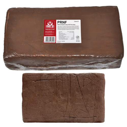 SIO-2 PRNF Black Sculpture High Fire Pottery Clay, 27.6 lb (12.5 kg) | Kiln-Fired Clay for Wheel-Throwing, Handbuilding & Modelling - Ready-to-Use