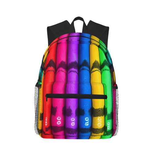 AoRom Colored Crayons Printed Lightweight Casual Backpack,Laptop Backpack,Cute Canvas Backpack,Travel Rucksack Daypack For Men Women