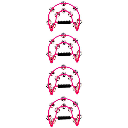 ERINGOGO 4pcs Children's Hand Bell Hand Held Tambourine Double Row Tambourine Childrens Toys Metal Jingles Hand Bell Tambourine Cymbals Metal Percussion Tambourine Toy Party Prop