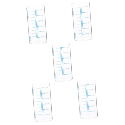 MAGICLULU 5pcs High Borosilicate Glass Iced Coffee Glass Measuring Jugs Clear Breakfast Mug Glass Tea Mug Graduated Drinking Cup Glass Coffee Tumbler Terrariums Drink Cup Milk Child